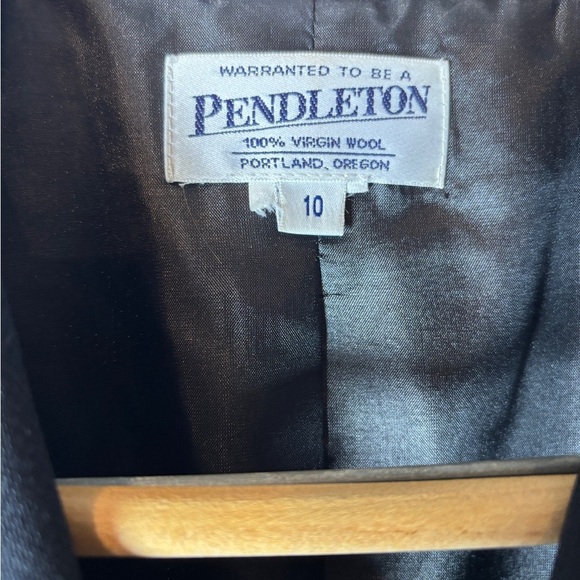 Vintage 90’s PendletonVirgin wool feminine Women's Black 10 single Blazer - Picture 6 of 6